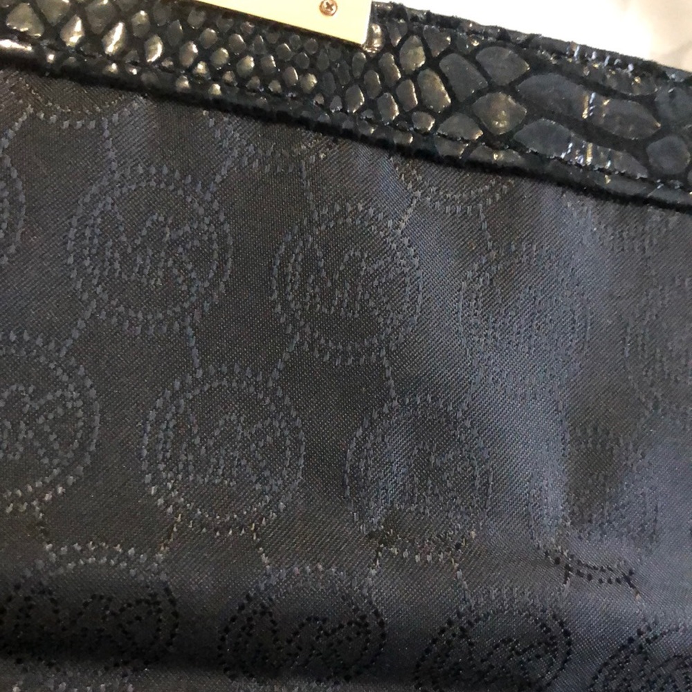 Michael Kors Black Python Print Clutch W/ Chain - image 6